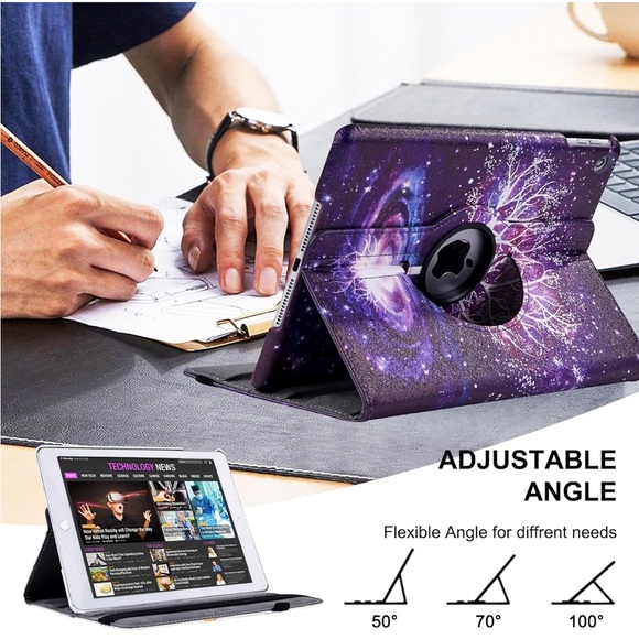 NWT Case for iPad 9.7 Inch 2018 2017 / iPad Air 2, 6th Gen, 5th Gen purple tree - Picture 3 of 8